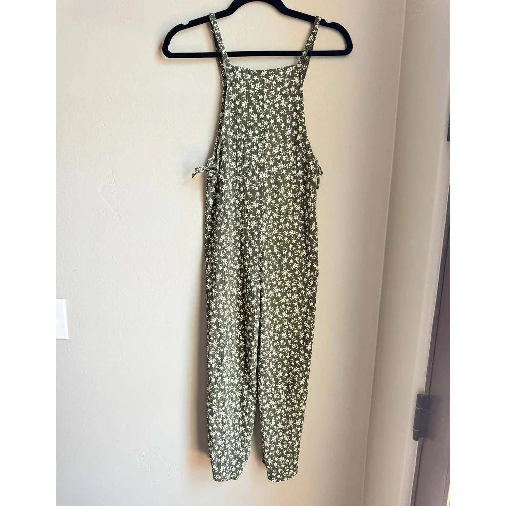 Zara Green Daisy Floral Jumpsuit 11-12 Boho Cottagecore Euro Summer Scandi Comfy